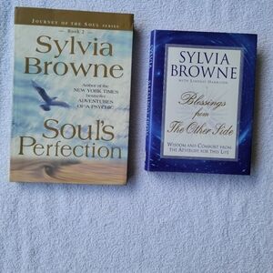 Lot of 2  Sylvia Browne books Blessings from the Other Side, Soul's Perfection